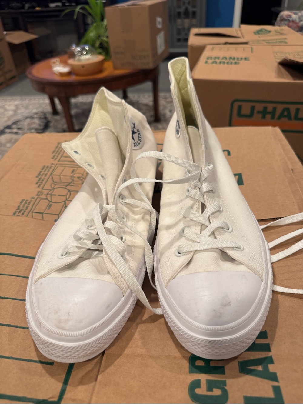 Converse All Stars Chuck Taylor II Cream Canvas High-Top Sneakers